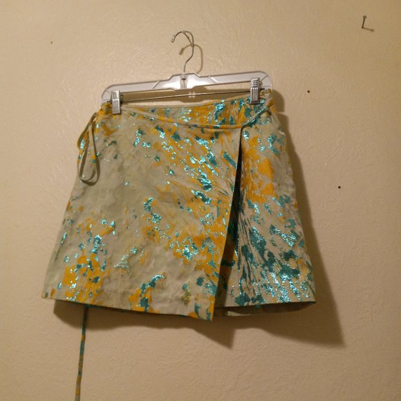 Douglas Hannant Paintbrush Stroke/Splatter Wrap Skirt Abstract Wearable Art - Picture 2 of 15